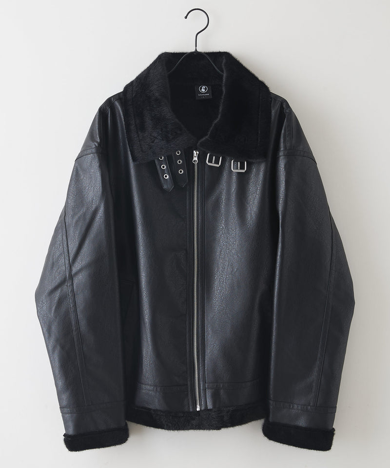 【BRKNHOME/ブロークンホーム】PUレザーB-3フライトジャケット