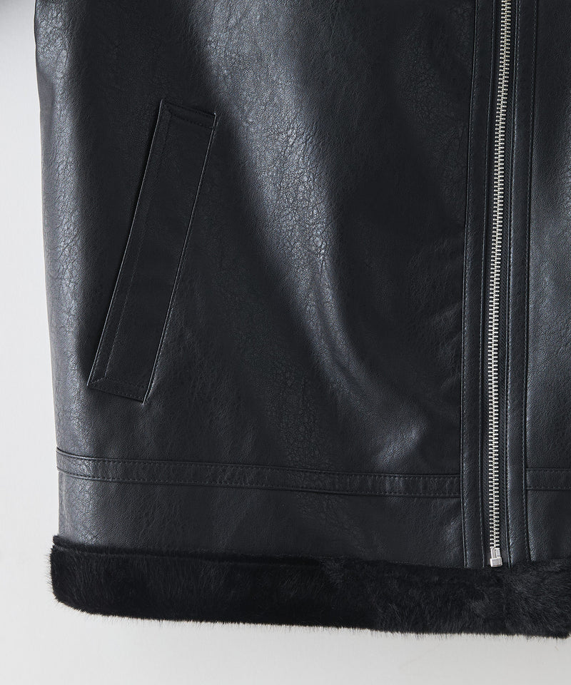 【BRKNHOME/ブロークンホーム】PUレザーB-3フライトジャケット