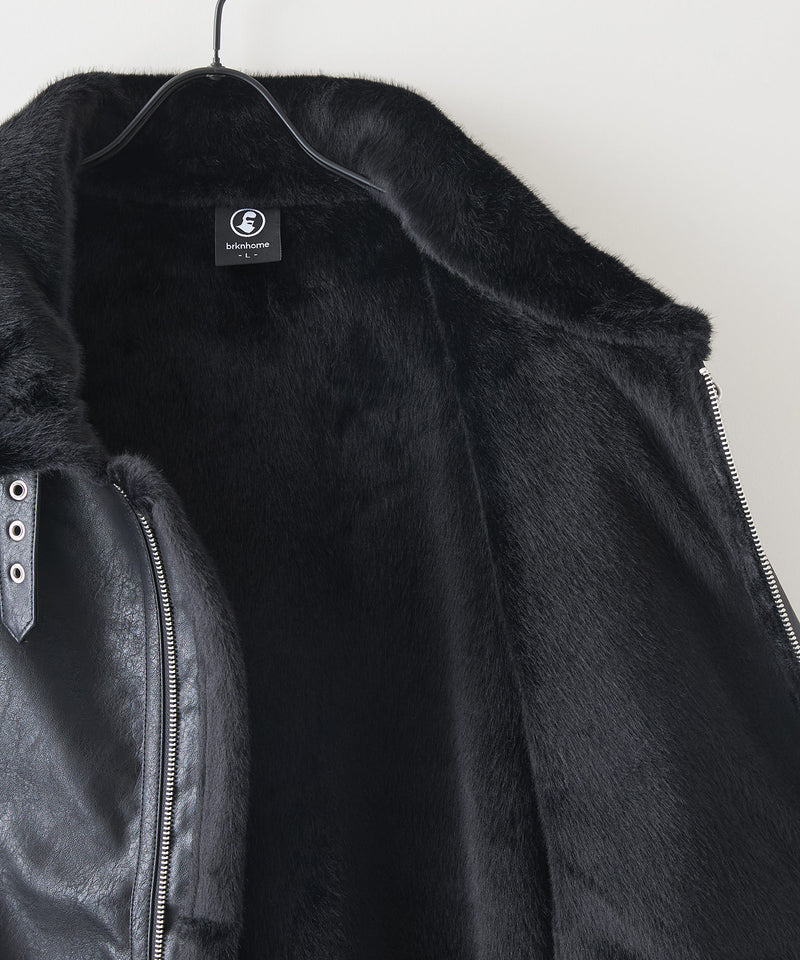 【BRKNHOME/ブロークンホーム】PUレザーB-3フライトジャケット