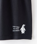 ペンギン プリント ミニ 裏毛 ショート パンツ さらさら BLUE STANDARD ブルースタンダード