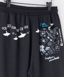 ペンギン プリント ミニ 裏毛 ショート パンツ さらさら BLUE STANDARD ブルースタンダード