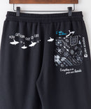 ペンギン プリント ミニ 裏毛 ショート パンツ さらさら BLUE STANDARD ブルースタンダード