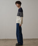 マシン ウォッシャブル  アンチ ピリング 軽量 アラン柄 クルーセーター イージーケア BLUE STANDARD ブルースタンダード