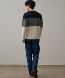 マシン ウォッシャブル  アンチ ピリング 軽量 アラン柄 クルーセーター イージーケア BLUE STANDARD ブルースタンダード