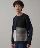 マシン ウォッシャブル アンチ ピリング 軽量 切り替え デザイン セーター イージーケア BLUE STANDARD ブルースタンダード