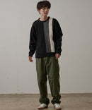 マシン ウォッシャブル アンチ ピリング 軽量 切り替え デザイン セーター イージーケア BLUE STANDARD ブルースタンダード