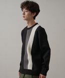 マシン ウォッシャブル アンチ ピリング 軽量 切り替え デザイン セーター イージーケア BLUE STANDARD ブルースタンダード