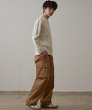 マシン ウォッシャブル  アンチ ピリング 軽量 アラン柄 クルーセーター イージーケア BLUE STANDARD ブルースタンダード