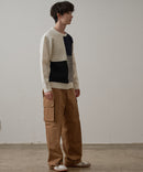 マシン ウォッシャブル アンチ ピリング 軽量 切り替え デザイン セーター イージーケア BLUE STANDARD ブルースタンダード