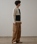 マシン ウォッシャブル アンチ ピリング 軽量 切り替え デザイン セーター イージーケア BLUE STANDARD ブルースタンダード