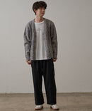 マシン ウォッシャブル アンチ ピリング  軽量 アラン柄 Vネック カーディガン イージーケア  BLUE STANDARD ブルースタンダード