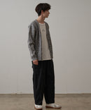 マシン ウォッシャブル アンチ ピリング  軽量 アラン柄 Vネック カーディガン イージーケア  BLUE STANDARD ブルースタンダード