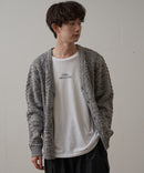 マシン ウォッシャブル アンチ ピリング  軽量 アラン柄 Vネック カーディガン イージーケア  BLUE STANDARD ブルースタンダード