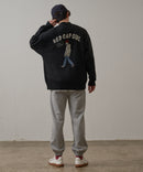 【UNIIT × RED CAP GIRL】 バック イラスト ジャガード ニット Vネック カーディガン