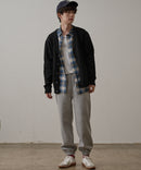 マシン ウォッシャブル アンチ ピリング  軽量 アラン柄 Vネック カーディガン イージーケア  BLUE STANDARD ブルースタンダード