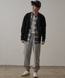 マシン ウォッシャブル アンチ ピリング  軽量 アラン柄 Vネック カーディガン イージーケア  BLUE STANDARD ブルースタンダード