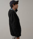 マシン ウォッシャブル アンチ ピリング  軽量 アラン柄 Vネック カーディガン イージーケア  BLUE STANDARD ブルースタンダード