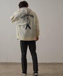 【UNIIT × RED CAP GIRL】 バック イラスト ジャガード ニット Vネック カーディガン