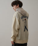 【UNIIT × RED CAP GIRL】 バック イラスト ジャガード ニット Vネック カーディガン