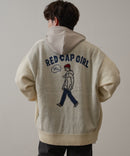 【UNIIT × RED CAP GIRL】 バック イラスト ジャガード ニット Vネック カーディガン