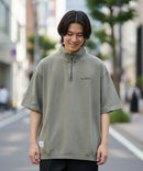 【BEN DAVIS/ベンデイビス】 パウダーブリーチ加工 ハーフジップポロシャツ