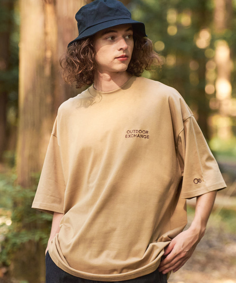 オーバーサイズ サイドスリット 前後差 Tシャツ ルーズフィット UVカット OUTDOOR EXCHANGE