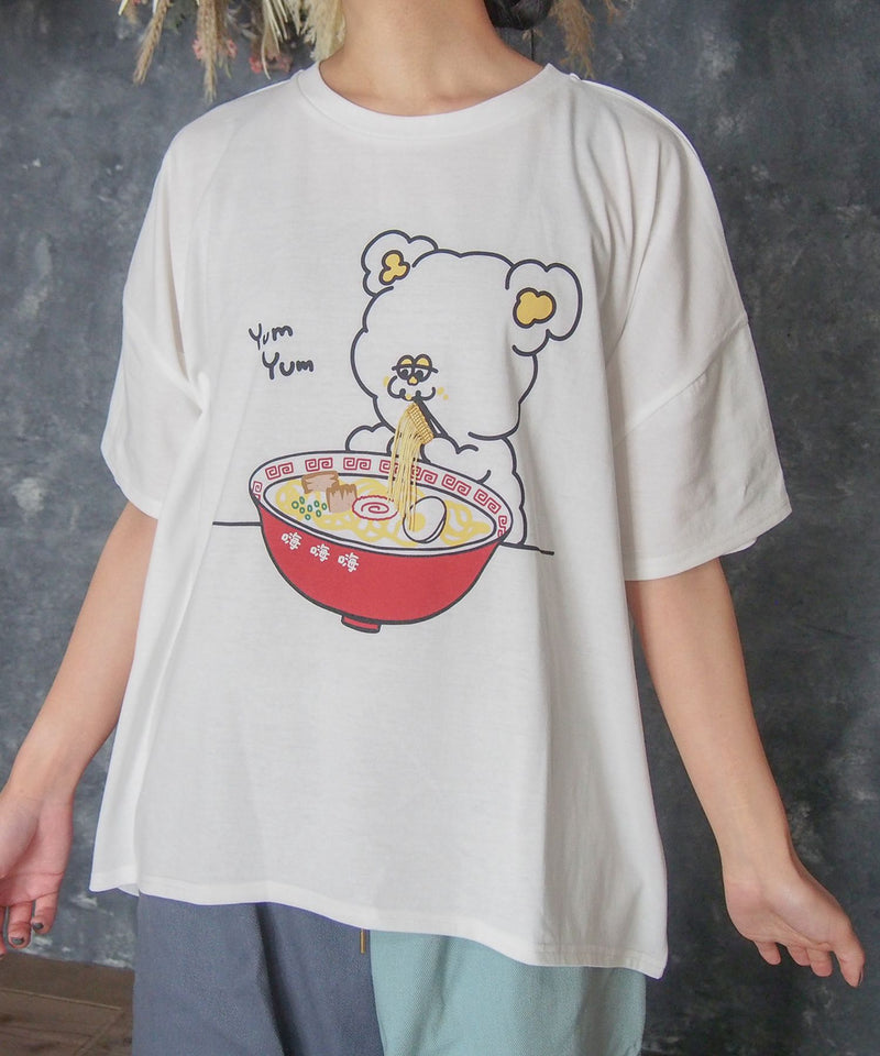 【Hi Hey Hoooo/ハイヘイホー】ラーメン大好きアニマルTシャツ zo