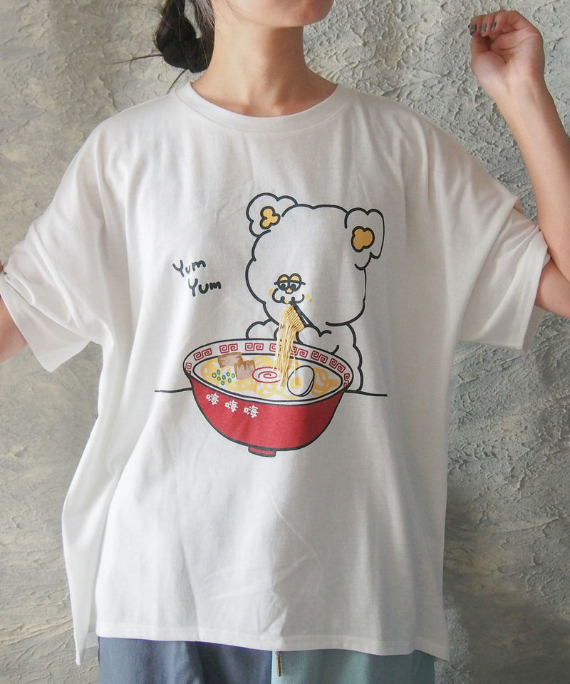 【Hi Hey Hoooo/ハイヘイホー】ラーメン大好きアニマルTシャツ zo