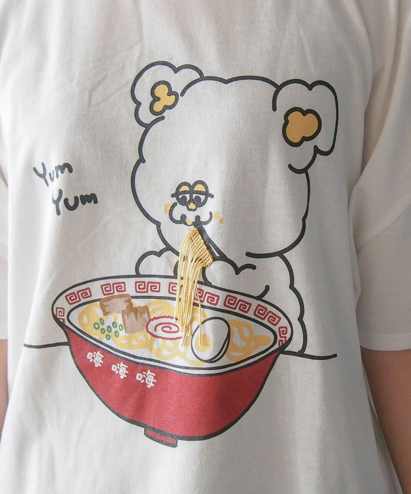【Hi Hey Hoooo/ハイヘイホー】ラーメン大好きアニマルTシャツ zo