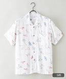 接触冷感 総柄 アロハシャツ レーヨン100％ オープンカラー 開襟 ストリート モード カジュアル 夏服  UNIIT ユニット
