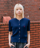 【U.S. POLO ASSN./ユーエスポロアッスン】【1枚で着れる 半袖カーディガン】ケーブル編み 半袖カーディガン ワンポイントロゴ刺繍 きれいめ オフィス 通勤 冷房対策 トラッド 韓国ファッション