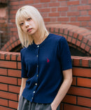 【U.S. POLO ASSN./ユーエスポロアッスン】【1枚で着れる 半袖カーディガン】ケーブル編み 半袖カーディガン ワンポイントロゴ刺繍 きれいめ オフィス 通勤 冷房対策 トラッド 韓国ファッション
