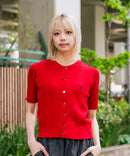 【U.S. POLO ASSN./ユーエスポロアッスン】【1枚で着れる 半袖カーディガン】ケーブル編み 半袖カーディガン ワンポイントロゴ刺繍 きれいめ オフィス 通勤 冷房対策 トラッド 韓国ファッション