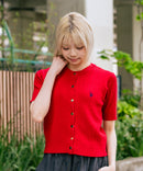 【U.S. POLO ASSN./ユーエスポロアッスン】【1枚で着れる 半袖カーディガン】ケーブル編み 半袖カーディガン ワンポイントロゴ刺繍 きれいめ オフィス 通勤 冷房対策 トラッド 韓国ファッション