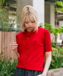 【U.S. POLO ASSN./ユーエスポロアッスン】【1枚で着れる 半袖カーディガン】ケーブル編み 半袖カーディガン ワンポイントロゴ刺繍 きれいめ オフィス 通勤 冷房対策 トラッド 韓国ファッション