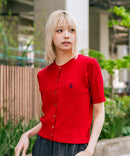 【U.S. POLO ASSN./ユーエスポロアッスン】【1枚で着れる 半袖カーディガン】ケーブル編み 半袖カーディガン ワンポイントロゴ刺繍 きれいめ オフィス 通勤 冷房対策 トラッド 韓国ファッション