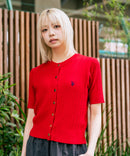 【U.S. POLO ASSN./ユーエスポロアッスン】【1枚で着れる 半袖カーディガン】ケーブル編み 半袖カーディガン ワンポイントロゴ刺繍 きれいめ オフィス 通勤 冷房対策 トラッド 韓国ファッション