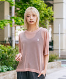 【U.S. POLO ASSN./ユーエスポロアッスン】【とろみ素材 蒸れにくくさらさら】透かし編みニットTシャツ 透け感 涼しい サマーニット 高見え 上品