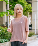 【U.S. POLO ASSN./ユーエスポロアッスン】【とろみ素材 蒸れにくくさらさら】透かし編みニットTシャツ 透け感 涼しい サマーニット 高見え 上品
