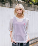 【U.S. POLO ASSN./ユーエスポロアッスン】【とろみ素材 蒸れにくくさらさら】透かし編みニットTシャツ 透け感 涼しい サマーニット 高見え 上品