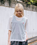 【U.S. POLO ASSN./ユーエスポロアッスン】【とろみ素材 蒸れにくくさらさら】透かし編みニットTシャツ 透け感 涼しい サマーニット 高見え 上品