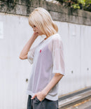 【U.S. POLO ASSN./ユーエスポロアッスン】【とろみ素材 蒸れにくくさらさら】透かし編みニットTシャツ 透け感 涼しい サマーニット 高見え 上品