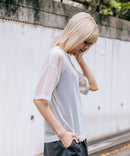 【U.S. POLO ASSN./ユーエスポロアッスン】【とろみ素材 蒸れにくくさらさら】透かし編みニットTシャツ 透け感 涼しい サマーニット 高見え 上品