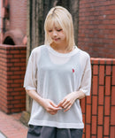 【U.S. POLO ASSN./ユーエスポロアッスン】【とろみ素材 蒸れにくくさらさら】透かし編みニットTシャツ 透け感 涼しい サマーニット 高見え 上品