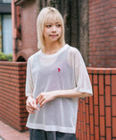 【U.S. POLO ASSN./ユーエスポロアッスン】【とろみ素材 蒸れにくくさらさら】透かし編みニットTシャツ 透け感 涼しい サマーニット 高見え 上品