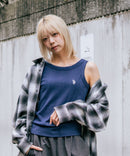 【U.S. POLO ASSN./ユーエスポロアッスン】【細見え シンプルブランドロゴ刺繍】ワンポイントリブタンクトップ 着痩せ 伸縮性 インナー 重ね着 春 夏
