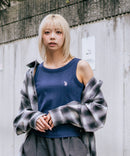 【U.S. POLO ASSN./ユーエスポロアッスン】【細見え シンプルブランドロゴ刺繍】ワンポイントリブタンクトップ 着痩せ 伸縮性 インナー 重ね着 春 夏