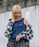 【U.S. POLO ASSN./ユーエスポロアッスン】【細見え シンプルブランドロゴ刺繍】ワンポイントリブタンクトップ 着痩せ 伸縮性 インナー 重ね着 春 夏