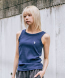 【U.S. POLO ASSN./ユーエスポロアッスン】【細見え シンプルブランドロゴ刺繍】ワンポイントリブタンクトップ 着痩せ 伸縮性 インナー 重ね着 春 夏