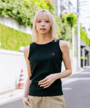 【U.S. POLO ASSN./ユーエスポロアッスン】【細見え シンプルブランドロゴ刺繍】ワンポイントリブタンクトップ 着痩せ 伸縮性 インナー 重ね着 春 夏
